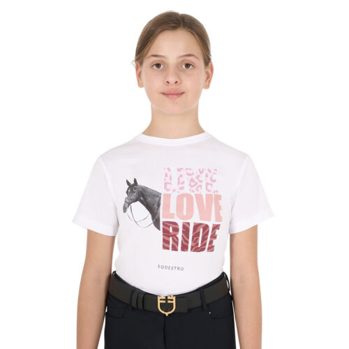 GIRL'S LIVE LOVE RIDE COTTON T-SHIRT