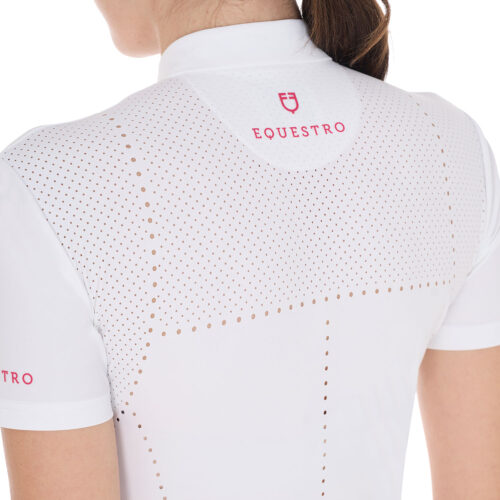 WOMEN'S PERFORATED COMPETITION POLO SHIRT SS ZIP - Image 5